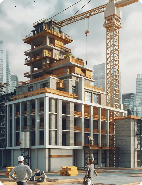 real-estate-project-construction-site-with-architectural-engineer-investor-worker-completing-i